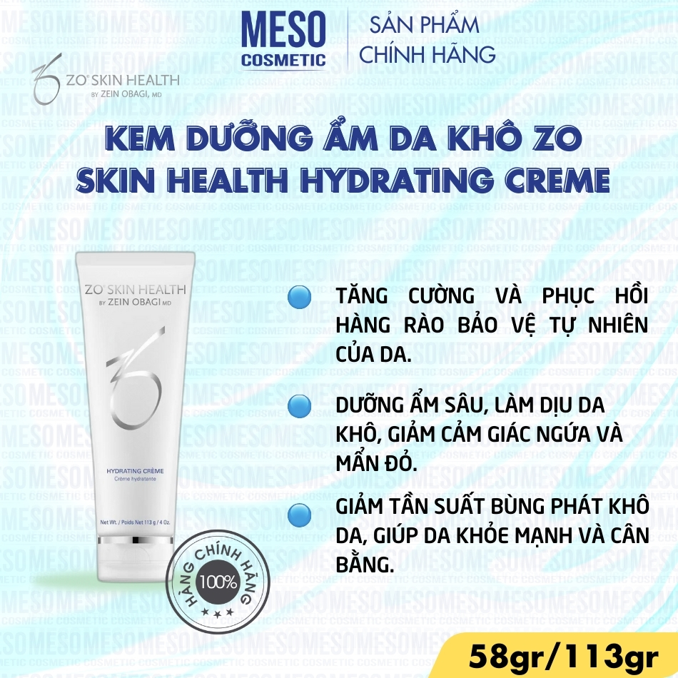 Kem dưỡng ẩm da khô Zo Skin Health Hydrating Creme